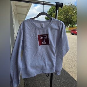 Gray Temple Owls crew neck sweatshirt